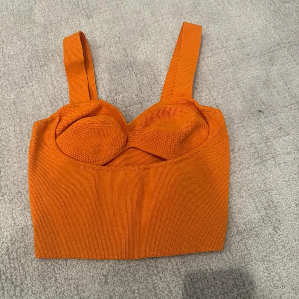 Orange Ribbed Crop Top - Picture 1 of 1